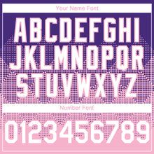 Load image into Gallery viewer, Custom Purple White-Light Pink 3D Gradient Square Shape Authentic Baseball Jersey