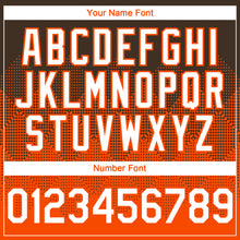 Load image into Gallery viewer, Custom Brown White-Orange 3D Gradient Square Shape Authentic Baseball Jersey