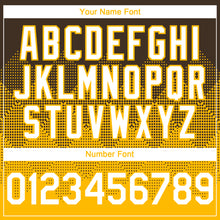 Load image into Gallery viewer, Custom Brown White-Gold 3D Gradient Square Shape Authentic Baseball Jersey