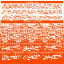 Load image into Gallery viewer, Custom White Orange 3D Gradient Square Shape Authentic Baseball Jersey