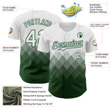 Load image into Gallery viewer, Custom White Green 3D Gradient Square Shape Authentic Baseball Jersey