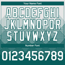 Load image into Gallery viewer, Custom White Teal 3D Gradient Square Shape Authentic Baseball Jersey