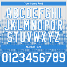 Load image into Gallery viewer, Custom White Electric Blue 3D Gradient Square Shape Authentic Baseball Jersey