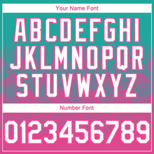 Load image into Gallery viewer, Custom Aqua White-Pink 3D Gradient Square Shape Authentic Baseball Jersey