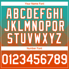 Load image into Gallery viewer, Custom Aqua White-Orange 3D Gradient Square Shape Authentic Baseball Jersey