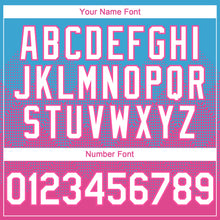Load image into Gallery viewer, Custom Sky Blue White-Pink 3D Gradient Square Shape Authentic Baseball Jersey