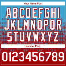 Load image into Gallery viewer, Custom Sky Blue White-Red 3D Gradient Square Shape Authentic Baseball Jersey