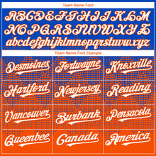 Load image into Gallery viewer, Custom Thunder Blue White-Orange 3D Gradient Square Shape Authentic Baseball Jersey