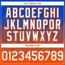 Load image into Gallery viewer, Custom Thunder Blue White-Orange 3D Gradient Square Shape Authentic Baseball Jersey