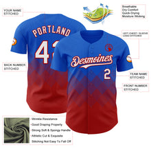 Load image into Gallery viewer, Custom Thunder Blue White-Red 3D Gradient Square Shape Authentic Baseball Jersey