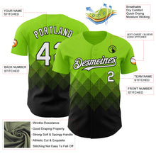 Load image into Gallery viewer, Custom Neon Green White-Black 3D Gradient Square Shape Authentic Baseball Jersey