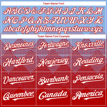 Load image into Gallery viewer, Custom Light Blue White-Red 3D Gradient Square Shape Authentic Baseball Jersey