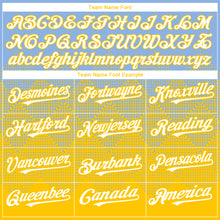Load image into Gallery viewer, Custom Light Blue White-Yellow 3D Gradient Square Shape Authentic Baseball Jersey