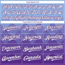 Load image into Gallery viewer, Custom Light Blue White-Purple 3D Gradient Square Shape Authentic Baseball Jersey