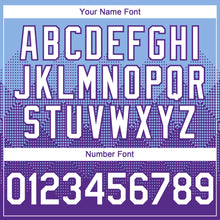 Load image into Gallery viewer, Custom Light Blue White-Purple 3D Gradient Square Shape Authentic Baseball Jersey