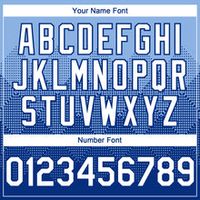 Load image into Gallery viewer, Custom Light Blue White-Royal 3D Gradient Square Shape Authentic Baseball Jersey