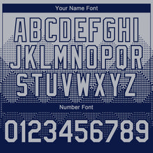 Load image into Gallery viewer, Custom Gray Navy 3D Gradient Square Shape Authentic Baseball Jersey