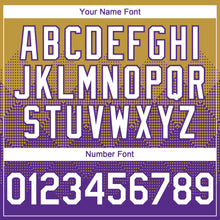 Load image into Gallery viewer, Custom Old Gold White-Purple 3D Gradient Square Shape Authentic Baseball Jersey