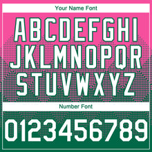 Load image into Gallery viewer, Custom Pink White-Kelly Green 3D Gradient Square Shape Authentic Baseball Jersey