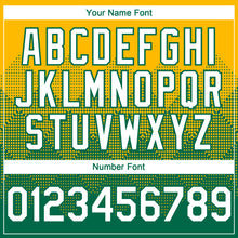 Load image into Gallery viewer, Custom Gold White-Kelly Green 3D Gradient Square Shape Authentic Baseball Jersey