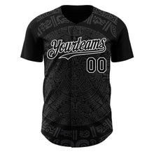Load image into Gallery viewer, Custom Black Gray-White 3D Mexico Authentic Baseball Jersey