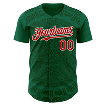 Load image into Gallery viewer, Custom Kelly Green Red Green-White 3D Mexico Authentic Baseball Jersey