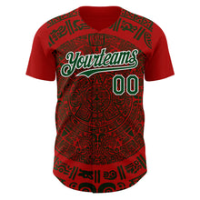 Load image into Gallery viewer, Custom Red Green-White 3D Mexico Authentic Baseball Jersey