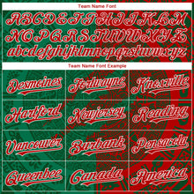 Load image into Gallery viewer, Custom Red Green Kelly Green-White 3D Mexico Scratch Authentic Baseball Jersey