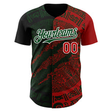 Load image into Gallery viewer, Custom Red Green-White 3D Mexico Scratch Authentic Baseball Jersey