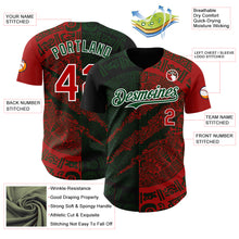 Load image into Gallery viewer, Custom Red Green-White 3D Mexico Scratch Authentic Baseball Jersey