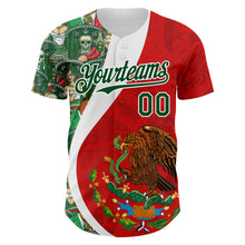 Load image into Gallery viewer, Custom Red Green-White 3D Mexico Authentic Baseball Jersey