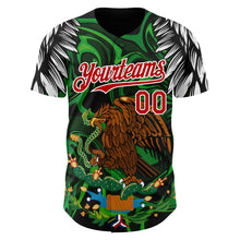 Load image into Gallery viewer, Custom Black Red-White 3D Mexico Authentic Baseball Jersey