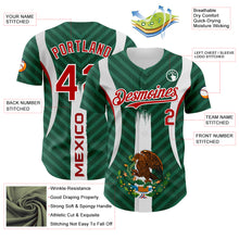Load image into Gallery viewer, Custom Green Red Kelly Green-White 3D Mexico Authentic Baseball Jersey