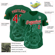 Load image into Gallery viewer, Custom Kelly Green Red-White 3D Mexico Mexican Flag Authentic Baseball Jersey
