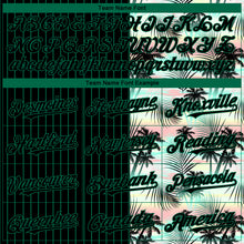 Load image into Gallery viewer, Custom Black Kelly Green 3D Pattern Design Pinstripe Tropical Palm Leaves Authentic Baseball Jersey