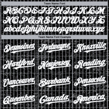 Load image into Gallery viewer, Custom Black Gray Pinstripe White 3D Pattern Design Fragment Art Authentic Baseball Jersey