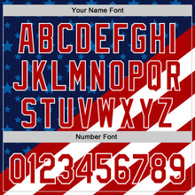 Load image into Gallery viewer, Custom Navy Red-White 3D Patriotic American Flag Authentic Baseball Jersey