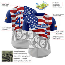 Load image into Gallery viewer, Custom Royal Red Gray-White 3D Patriotic American Flag And President's Day Authentic Baseball Jersey
