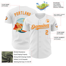 Load image into Gallery viewer, Custom White Bay Orange 3D Pattern Design Patriotic American Symbol Grand Canyon And Colorado River Authentic Baseball Jersey