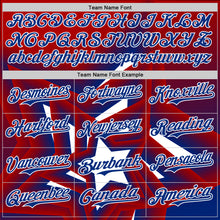 Load image into Gallery viewer, Custom Red Royal-White 3D Patriotic American Flag And Star Authentic Baseball Jersey