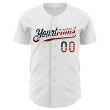 Load image into Gallery viewer, Custom White Vintage USA Flag-Royal 3D Patriotic Statue of Liberty Authentic Baseball Jersey