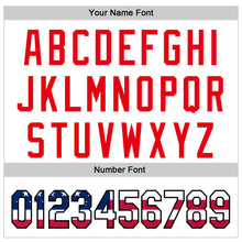 Load image into Gallery viewer, Custom White USA Flag Fire Red-Black 3D Patriotic Skull Authentic Baseball Jersey