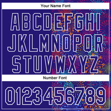 Load image into Gallery viewer, Custom Dark Purple White 3D Pattern Design Patriotic American Spirit Firework Authentic Baseball Jersey