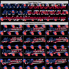 Load image into Gallery viewer, Custom Black USA Flag-White 3D Patriotic American Flag Authentic Baseball Jersey