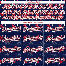 Load image into Gallery viewer, Custom Navy Red-White Christmas 3D Authentic Baseball Jersey