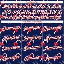 Load image into Gallery viewer, Custom Navy Red-White Christmas 3D Performance T-Shirt