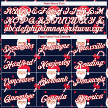 Load image into Gallery viewer, Custom Navy Red-White Christmas 3D Performance T-Shirt