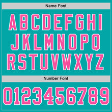Load image into Gallery viewer, Custom Aqua Pink-White Mesh Authentic Throwback Football Jersey