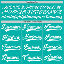 Load image into Gallery viewer, Custom Aqua White Hockey Lace Neck Jersey