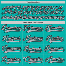 Load image into Gallery viewer, Custom Aqua Gray-Black Hockey Lace Neck Jersey